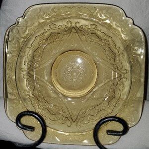 Vintage Federal Glass Madrid Yellow Square Bowl (Depression Glass?)